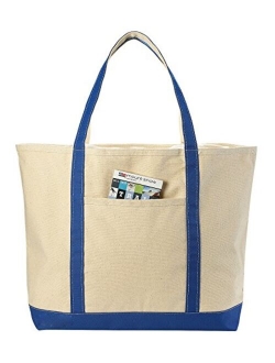 Handy Laundry Canvas Tote Beach Bag - Pockets and Shoulder Straps. (22 x 16 Inches)