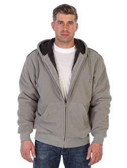 Men's Polar Fleece Zip-Up Hoodie W/Sherpa Lining