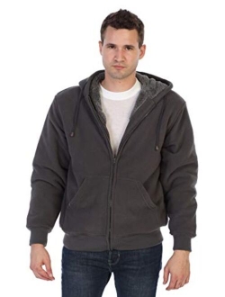 Men's Polar Fleece Zip-Up Hoodie W/Sherpa Lining