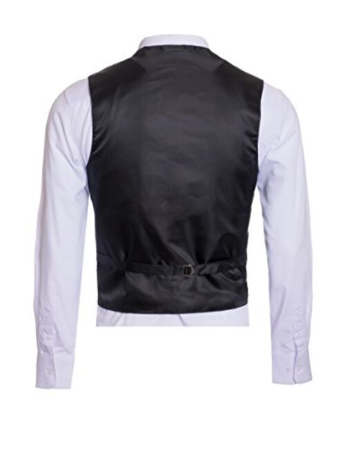 Men's Premium Paisley Vest Neck Tie Pocket Square Set Paisley Vest for Suits and Tuxedos-Many Colors