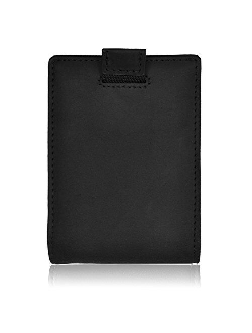 FIDELO Bifold Leather Minimalist Wallet RFID Slim Wallet for Men with Money Clip