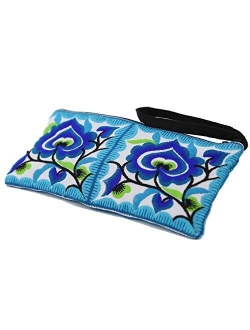 Sabai Jai - Small Accessory Bag - Floral Embroidered Wristlets for Women