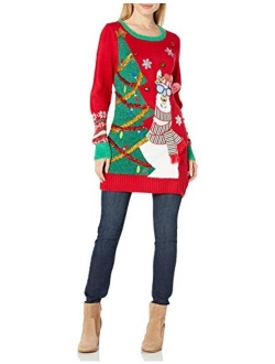 Juniors Llama Christmas Tunic Christmas Sweater