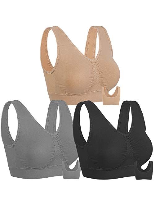 Onory 3 Pack Sports Bras for Women Wirefree Padded Workout Yoga Gym Fitness Bra