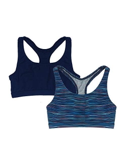 Popular Girl's Print and Solid Racerback Sports Bra - 2 Pack