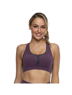 coastal rose Women's Mesh Sports Bra Push Up Racerback Gym Workout Bra Yoga Top