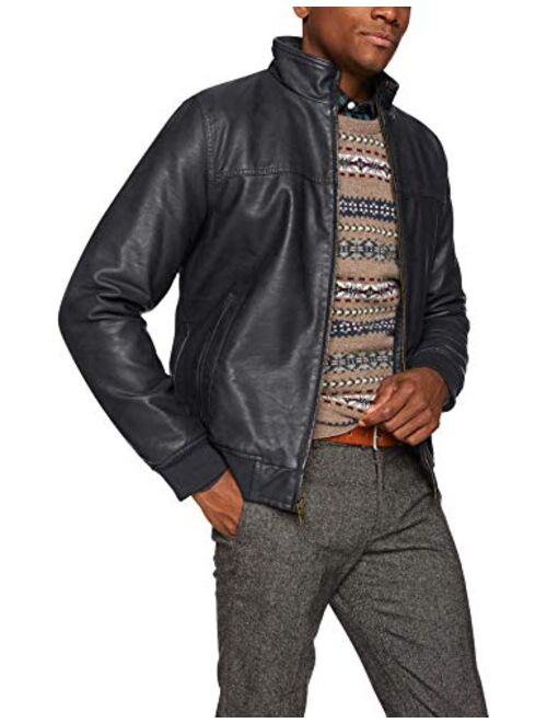 Tommy Hilfiger Men's Faux-Leather Bomber Jacket