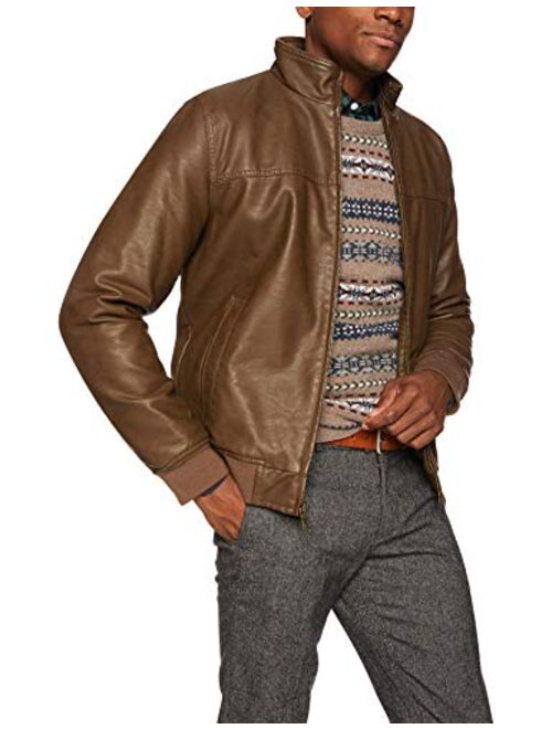 Tommy Hilfiger Men's Faux-Leather Bomber Jacket