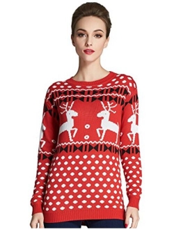 Camii Mia Women's Crew Neck Pullover Ugly Christmas Sweater