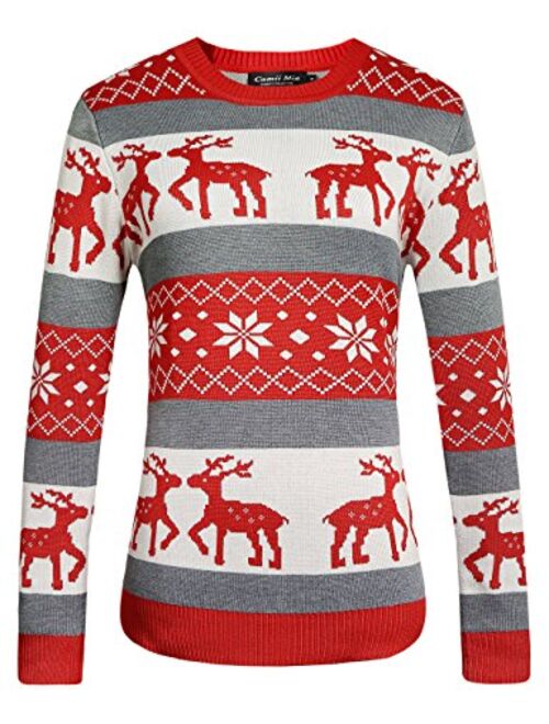 Camii Mia Women's Crew Neck Pullover Ugly Christmas Sweater