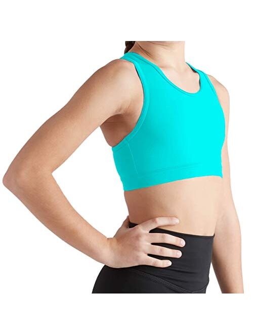 Liakada Girls Stylish & Supportive Basic Sports Bra with Integrated Bra Shelf Liner Dance, Gym, Yoga, Cheer!