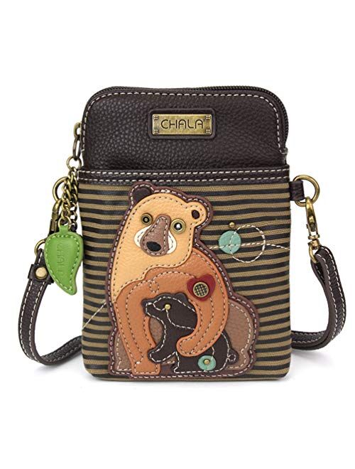 Chala Crossbody Cell Phone Purse-Women Canvas Multicolor Handbag with Adjustable Strap