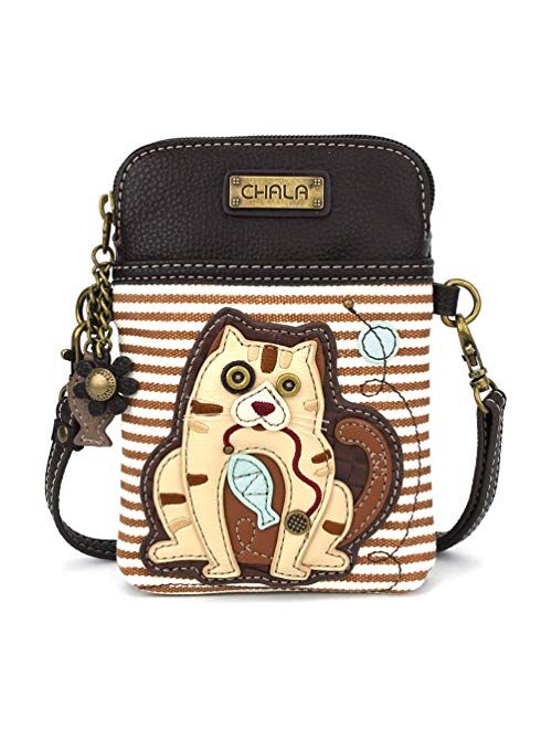 Chala Crossbody Cell Phone Purse-Women Canvas Multicolor Handbag with Adjustable Strap