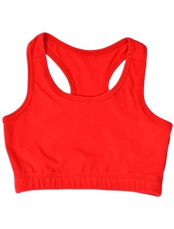 Stretch is Comfort Girl's Cheer Dance Glitter Rhinestone Racerback Sports Bras