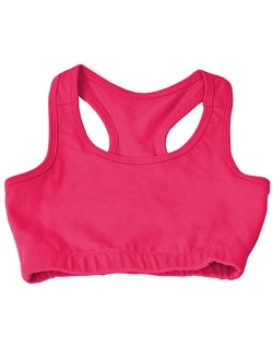 Stretch is Comfort Girl's Cheer Dance Glitter Rhinestone Racerback Sports Bras