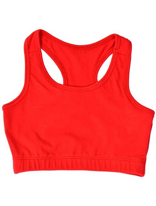 Stretch is Comfort Girl's Cheer Dance Glitter Rhinestone Racerback Sports Bras