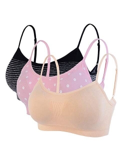 Litthing Camisole Bra Seamless Adjustable Spaghetti Straps Comfortable Daily Bra with Removable Pads