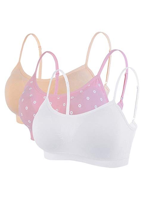 Litthing Camisole Bra Seamless Adjustable Spaghetti Straps Comfortable Daily Bra with Removable Pads