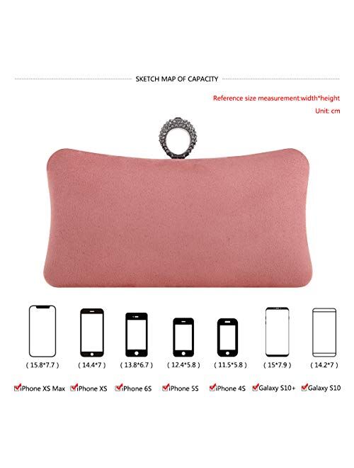 Fawziya Evening Purses And Clutches Crystal Velvet Knuckle Clutch