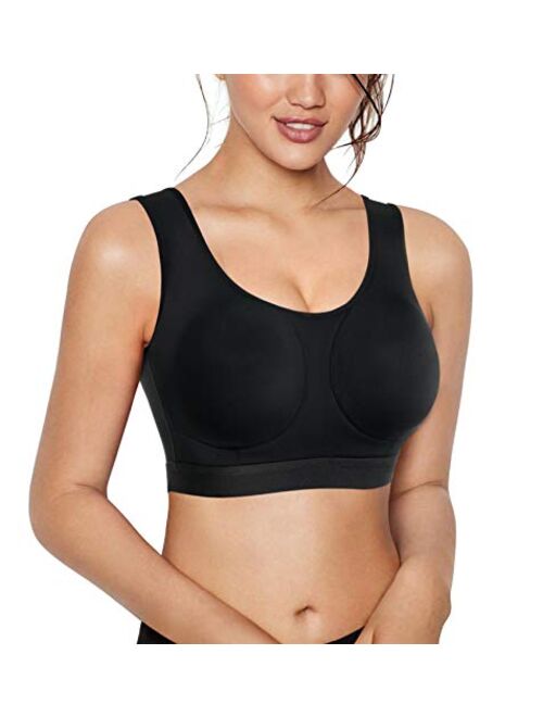 BRABIC Women Sports Post Surgery Support Mastectomy Bra Padded Wireless Full Figure Beauty Back Wide Straps