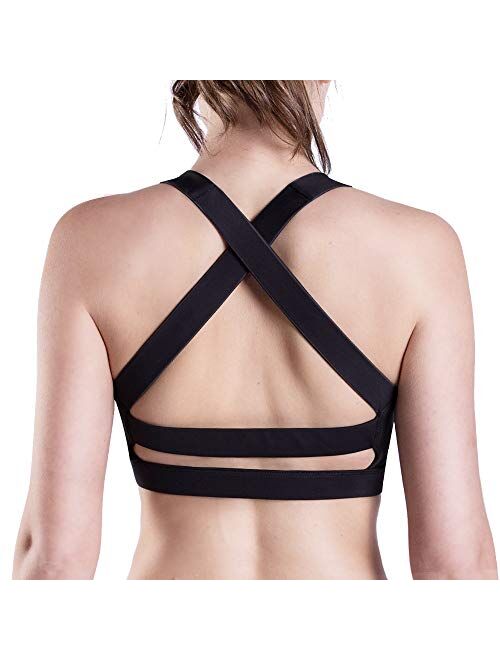 Women Sports Bra, Max Supportive Mesh Tops Activewear Fitness Workout Running Yoga Bras