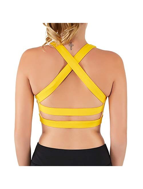 Women Sports Bra, Max Supportive Mesh Tops Activewear Fitness Workout Running Yoga Bras