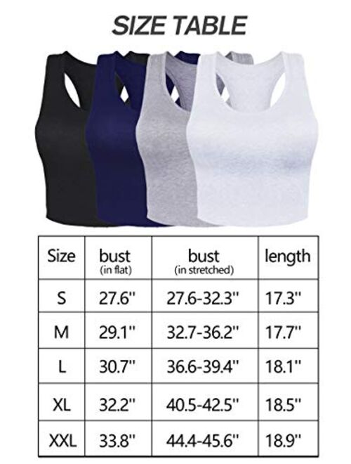 Suyye Women 4 Pieces Yoga Tank Crop Tops Raceback Sports Workout Cotton Top