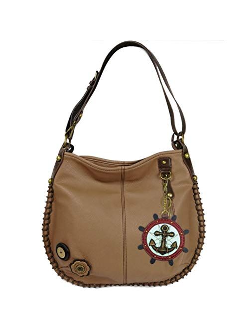 CHALA Handbag Charming Cross-body or Shoulder Convertible Large Hobo Bag - Brown