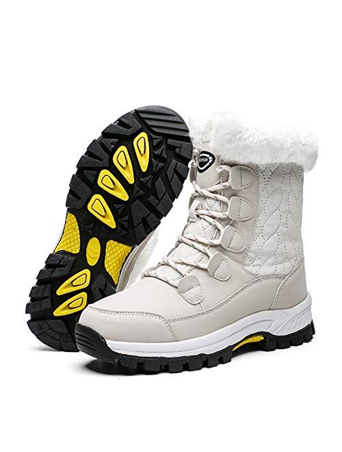 Own Shoe Women's Winter Snow Boots Outdoor Warm Fur Lined Mid Calf Waterproof Shoes for Women