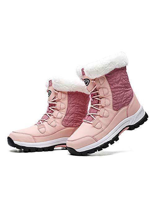 Own Shoe Women's Winter Snow Boots Outdoor Warm Fur Lined Mid Calf Waterproof Shoes for Women