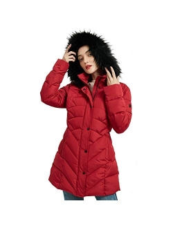 BINACL Women's Winter Warm Thicken Long Outwear Pockets Coat Parka Jacket