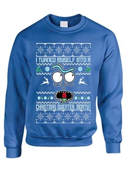 ALLNTRENDS Adult Sweatshirt I Turned Myself Into A Christmas Sweater Funny Xmas