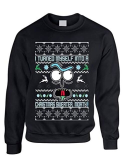 ALLNTRENDS Adult Sweatshirt I Turned Myself Into A Christmas Sweater Funny Xmas