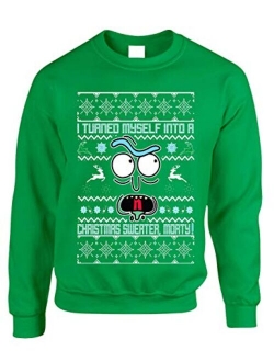 ALLNTRENDS Adult Sweatshirt I Turned Myself Into A Christmas Sweater Funny Xmas