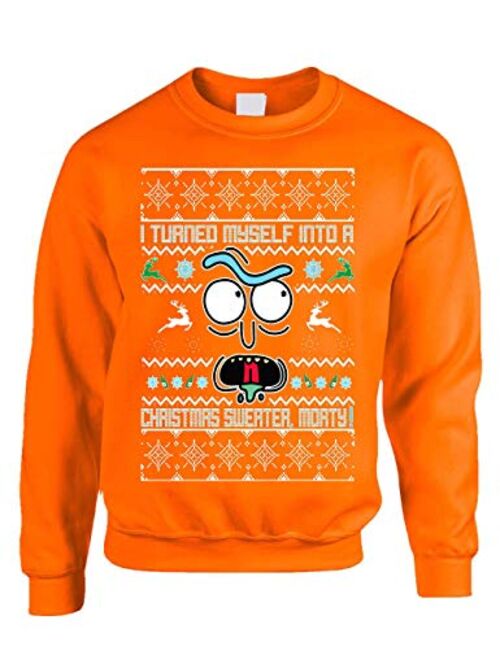 ALLNTRENDS Adult Sweatshirt I Turned Myself Into A Christmas Sweater Funny Xmas