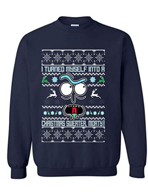 ALLNTRENDS Adult Sweatshirt I Turned Myself Into A Christmas Sweater Funny Xmas