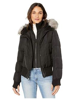 Women's Warm Winter Jacket with Faux Trimmed Hood