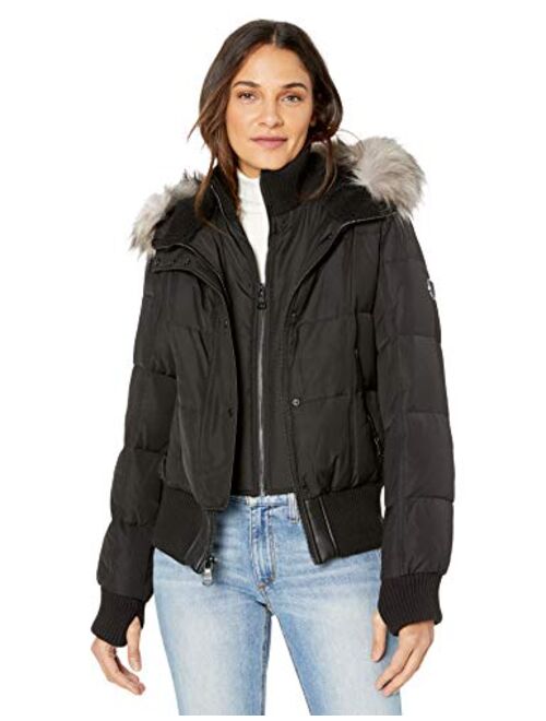 Vince Camuto Women's Warm Winter Jacket with Faux Trimmed Hood