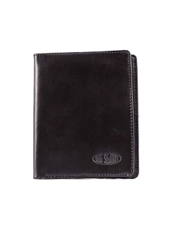 Big Skinny Men's Hipster Leather Bi-Fold Slim Wallet, Holds Up to 40 Cards