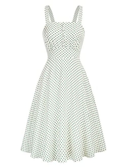 Homecoming 1950s Retro Vintage Sleeveless V-Neck Flared A-Line Dress BP416