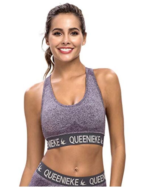 QUEENIEKE Women Sports Bra Seamless Racerback Energy Gym Top 91025