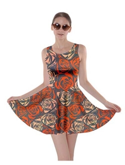 CowCow Womens Swing Dress Roses Floral Cute Valentines Day Love Hearts Skater Dress, XS-5XL