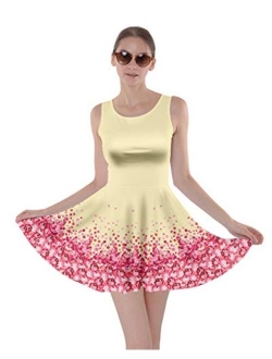 CowCow Womens Swing Dress Roses Floral Cute Valentines Day Love Hearts Skater Dress, XS-5XL