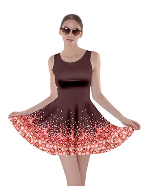 CowCow Womens Swing Dress Roses Floral Cute Valentines Day Love Hearts Skater Dress, XS-5XL