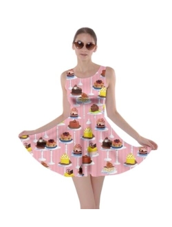 CowCow Womens Cookies Lollipop Candy Macaroon Icecream Coffee Food Dessert Skater Dress, XS-5XL