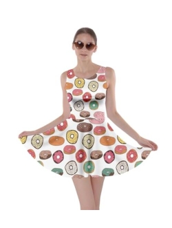 CowCow Womens Cookies Lollipop Candy Macaroon Icecream Coffee Food Dessert Skater Dress, XS-5XL