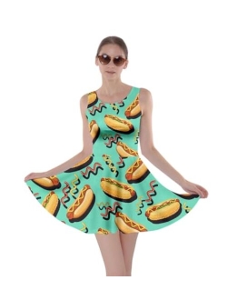 CowCow Womens Cookies Lollipop Candy Macaroon Icecream Coffee Food Dessert Skater Dress, XS-5XL