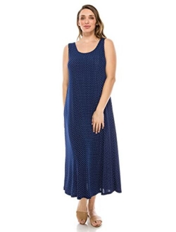 Jostar Women's Stretchy Long Tank Dress Print