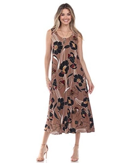 Jostar Women's Stretchy Long Tank Dress Print