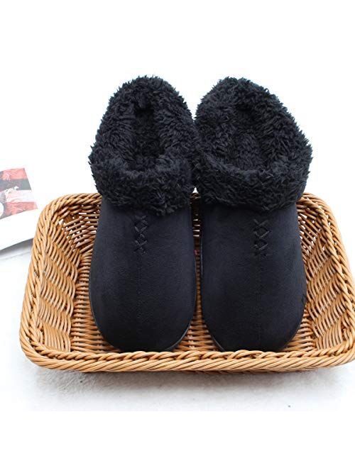 ofoot Women's Warm Clog Slippers,Memory Foam Indoor Outdoor Hard Bottom Rubber Soles Slippers with Back for Women
